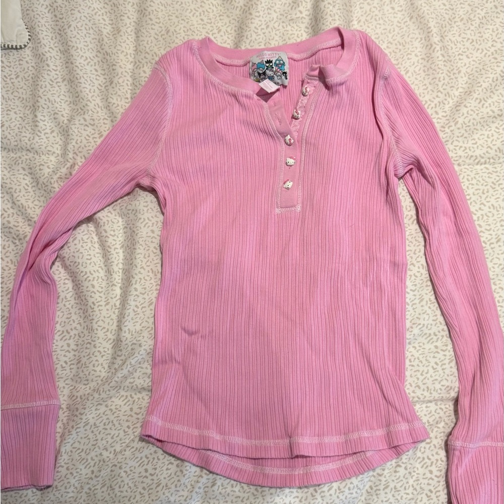 Forever 21 Pink Hello Kitty Ribbed Top